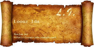 Loosz Ida névjegykártya